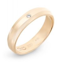 Обручальное кольцо R01-WED-00007-М12971 из красного золота, гладкое