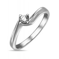 Помолвочное кольцо R01-SOL50-010-G2-М12986 из белого золота, гладкое